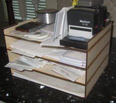 Laser Cut Office Paper Organizer Free Vector