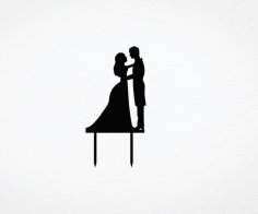 Laser Cut Bride And Groom Cake Topper Free Vector