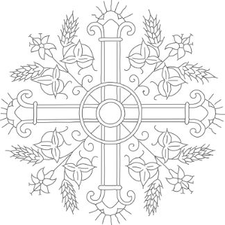 Cross With Wheat DXF File