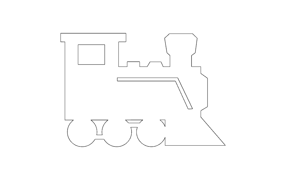 dxf-файл железнодорожного паровоза
