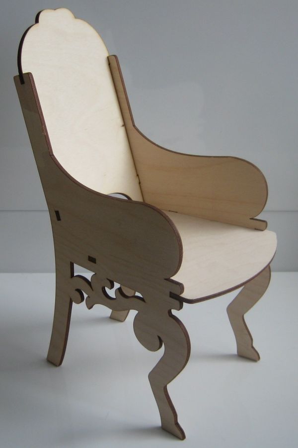 Planos de móveis para cadeiras de madeira cortadas a laser