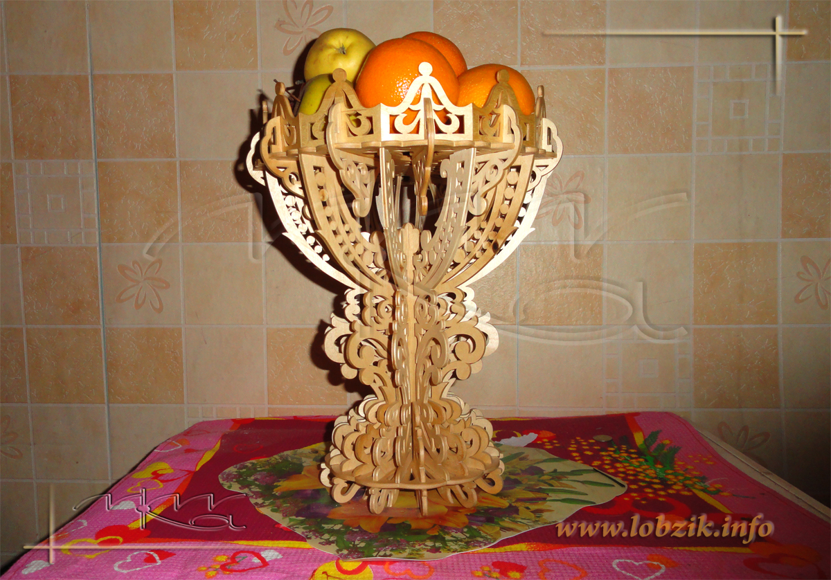 Bol à fruits Vase décoratif avec support Plans de scie à chantourner découpés au laser
