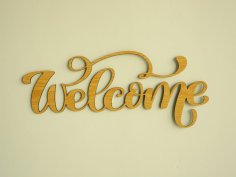 Laser Cut Welcome Wooden Sign Free Vector