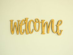 Laser Cut Wooden Welcome Sign For Crafts Free Vector