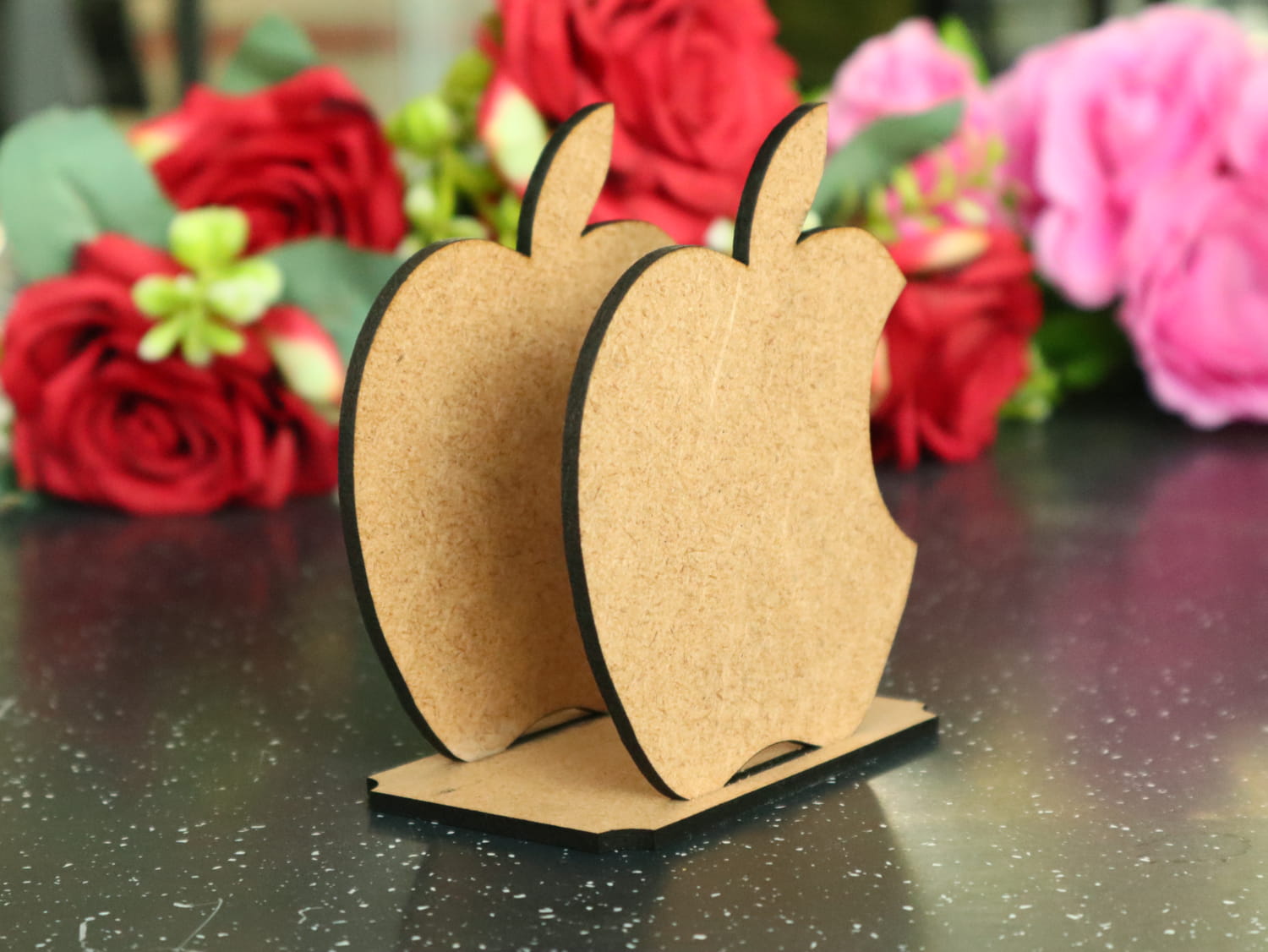 Laser Cut Wood Apple Napkin Holder Free Vector