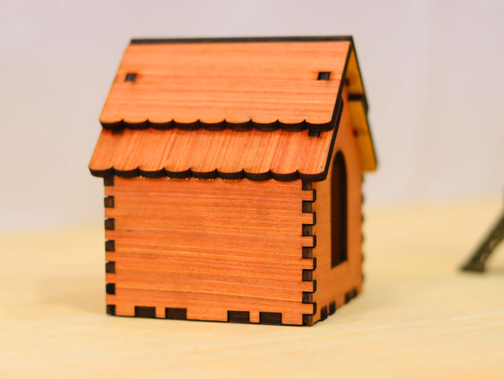 Laser Cut Tiny Wooden House Free Vector