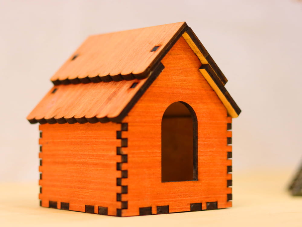 Laser Cut Tiny Wooden House Free Vector