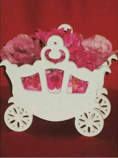 Laser Cut Flower Carriage Free Vector