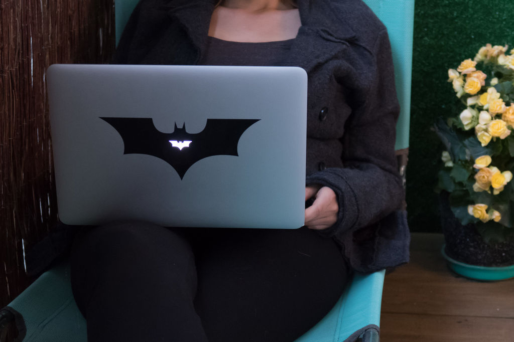 激光切割笔记本电脑贴纸蝙蝠 20x8 8cm