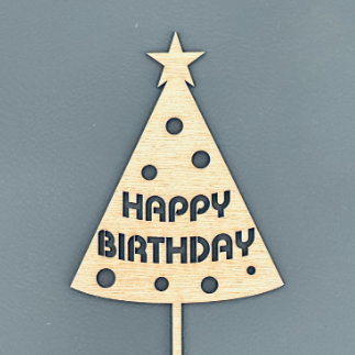 Laser Cut Christmas Tree Cake Topper Free Vector