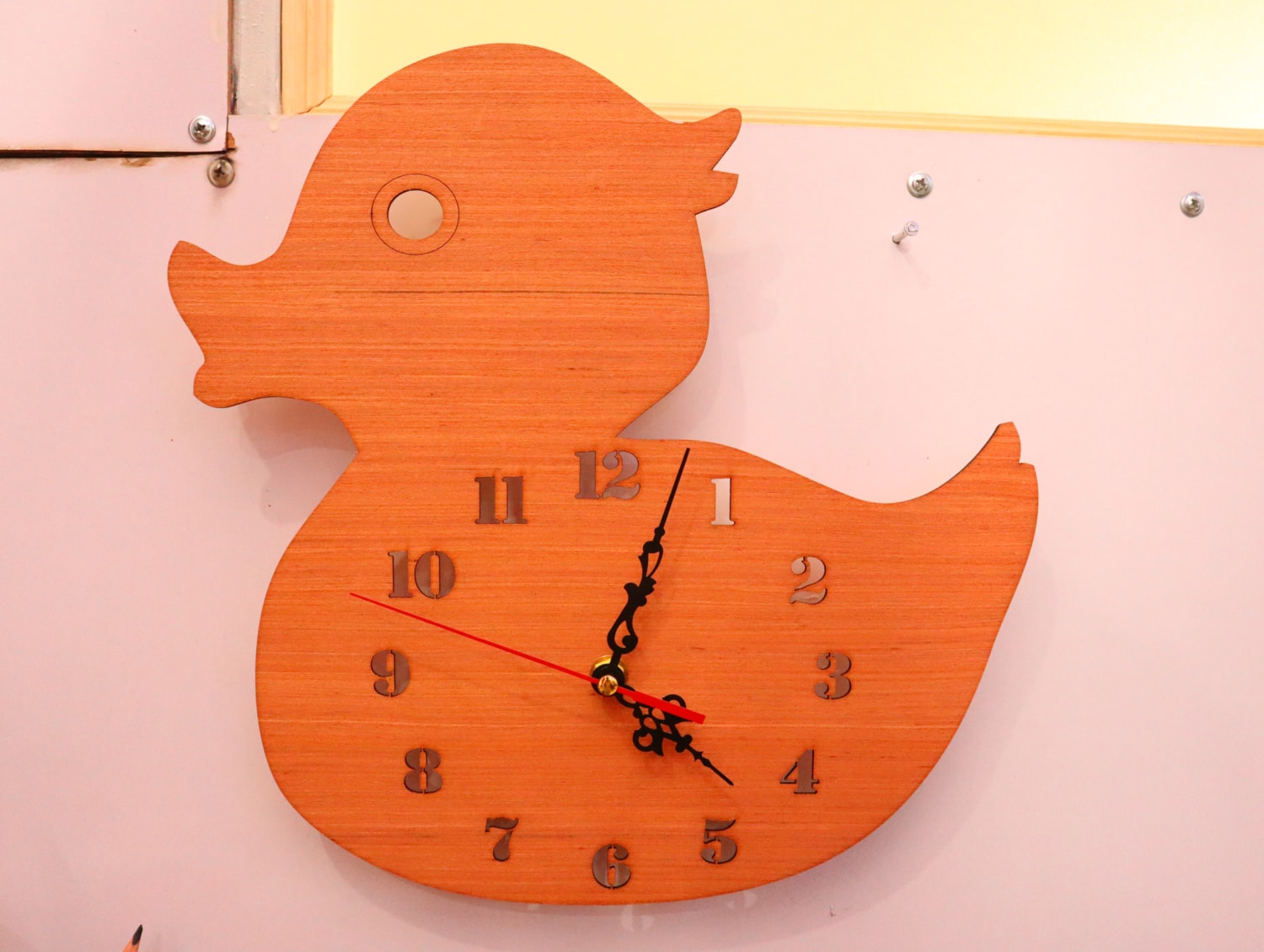 Laser Cut Duck Wall Clock Kids Room Decor Free Vector