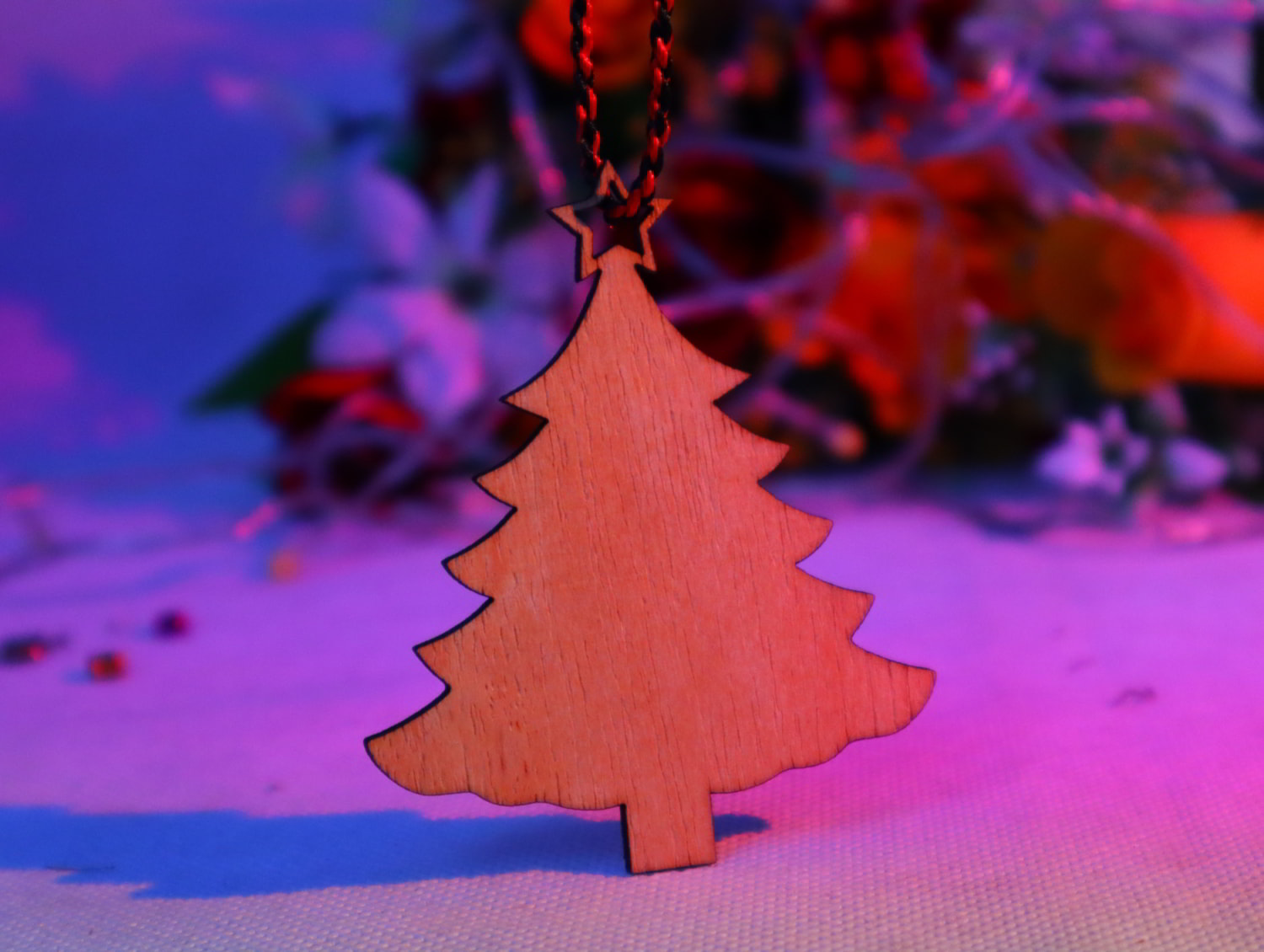 Laser Cut Christmas Tree Wooden Blank Shape Hanging Ornament SVG DXF