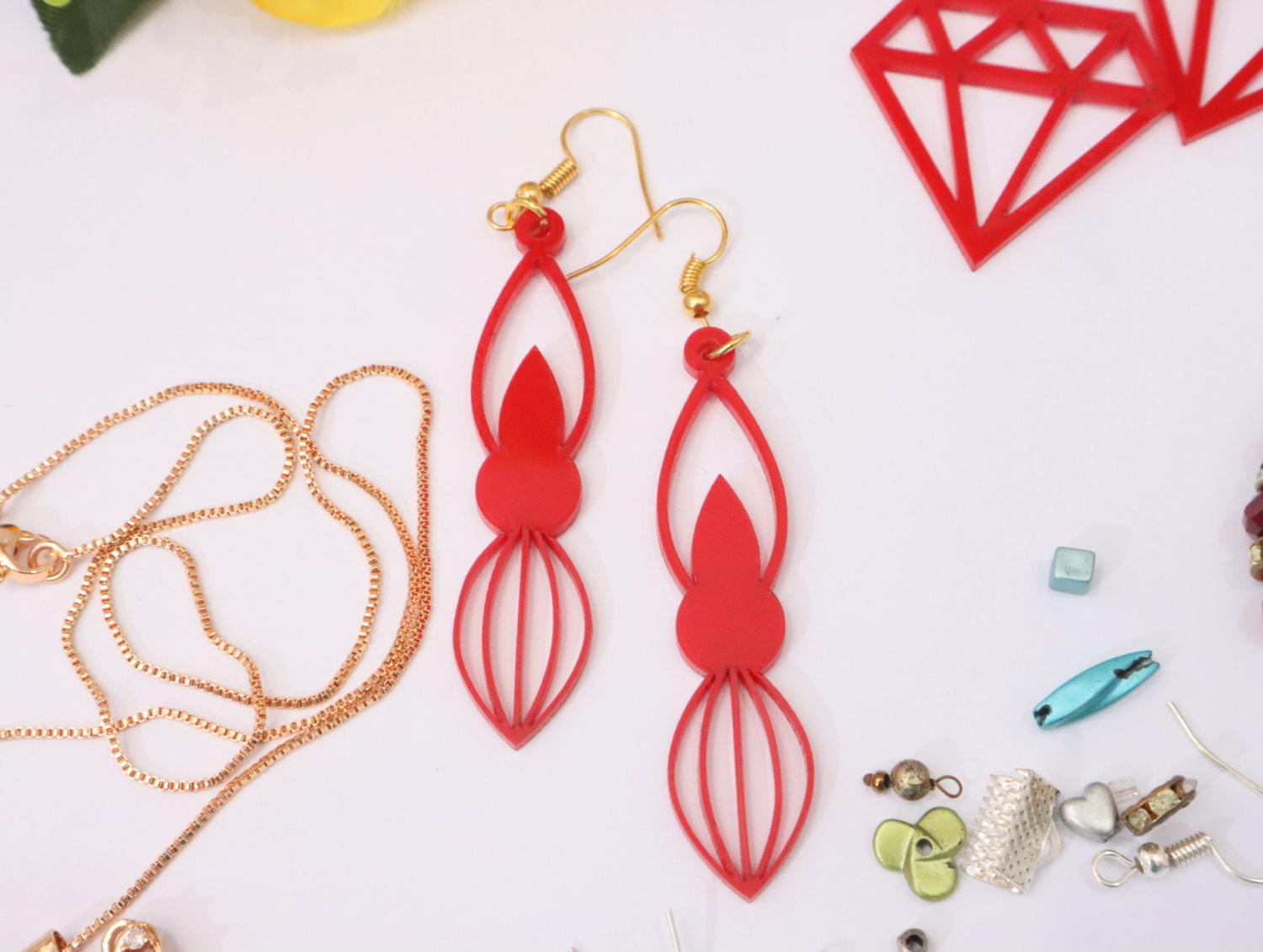 Laser Cut Acrylic Dangle Earrings Free Vector