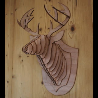 Laser Cut Deer Head Wall Hanging Free Vector