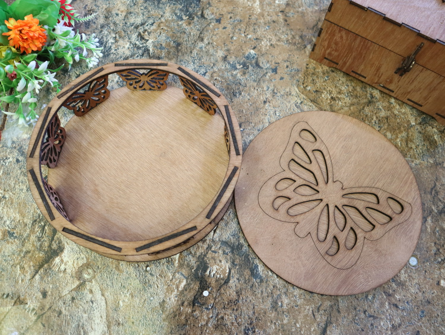 Laser Cut Butterfly Box 3mm Free Vector