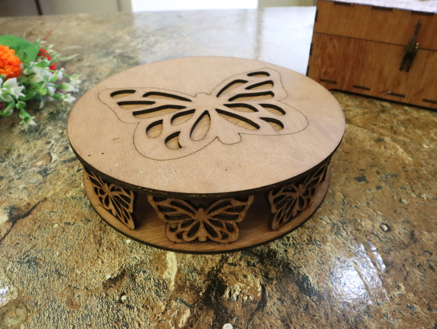 Laser Cut Butterfly Box 3mm Free Vector