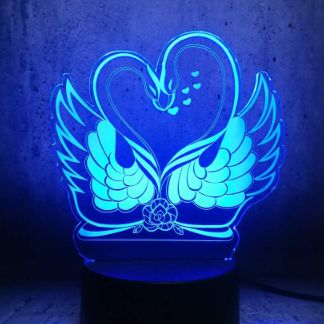 Laser Cut Swan Love Heart Illusion Lamp Free Vector