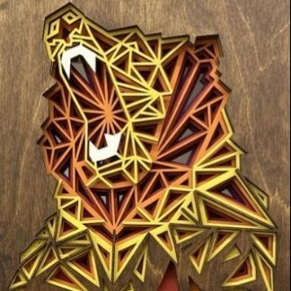 Laser Cut Multi Layered Decorative Bear Wall Art Free Vector
