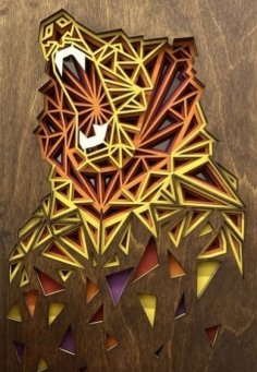 Laser Cut Multi Layered Decorative Bear Wall Art Free Vector