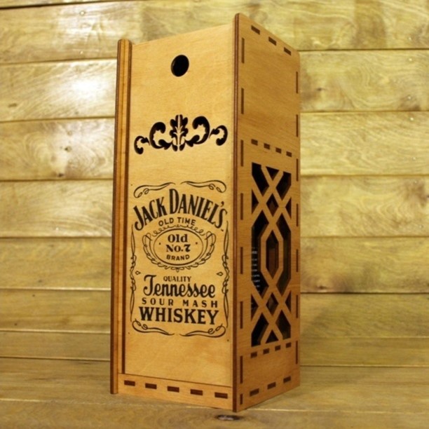 Laser Cut Liquor Bottle Gift Box Free Vector