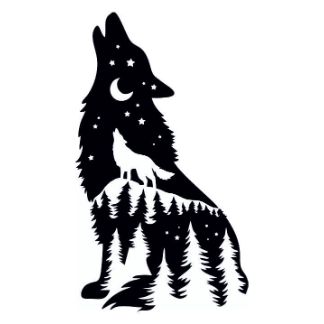 Howling Wolf Decal Free Vector