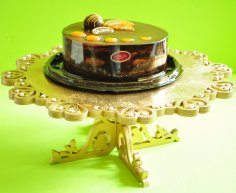 Laser Cut Decorative Cake Stand Free Vector