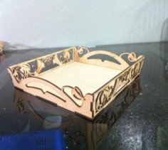 Laser Cut Wooden Decorative Tray DXF File