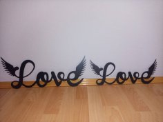 Laser Cut Love Wings fali dekoráció