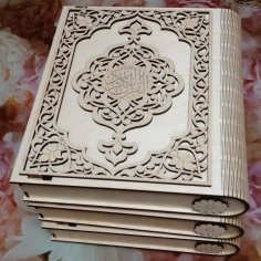 Laserowo wycinane drewniane ozdobne pudełko na Koran