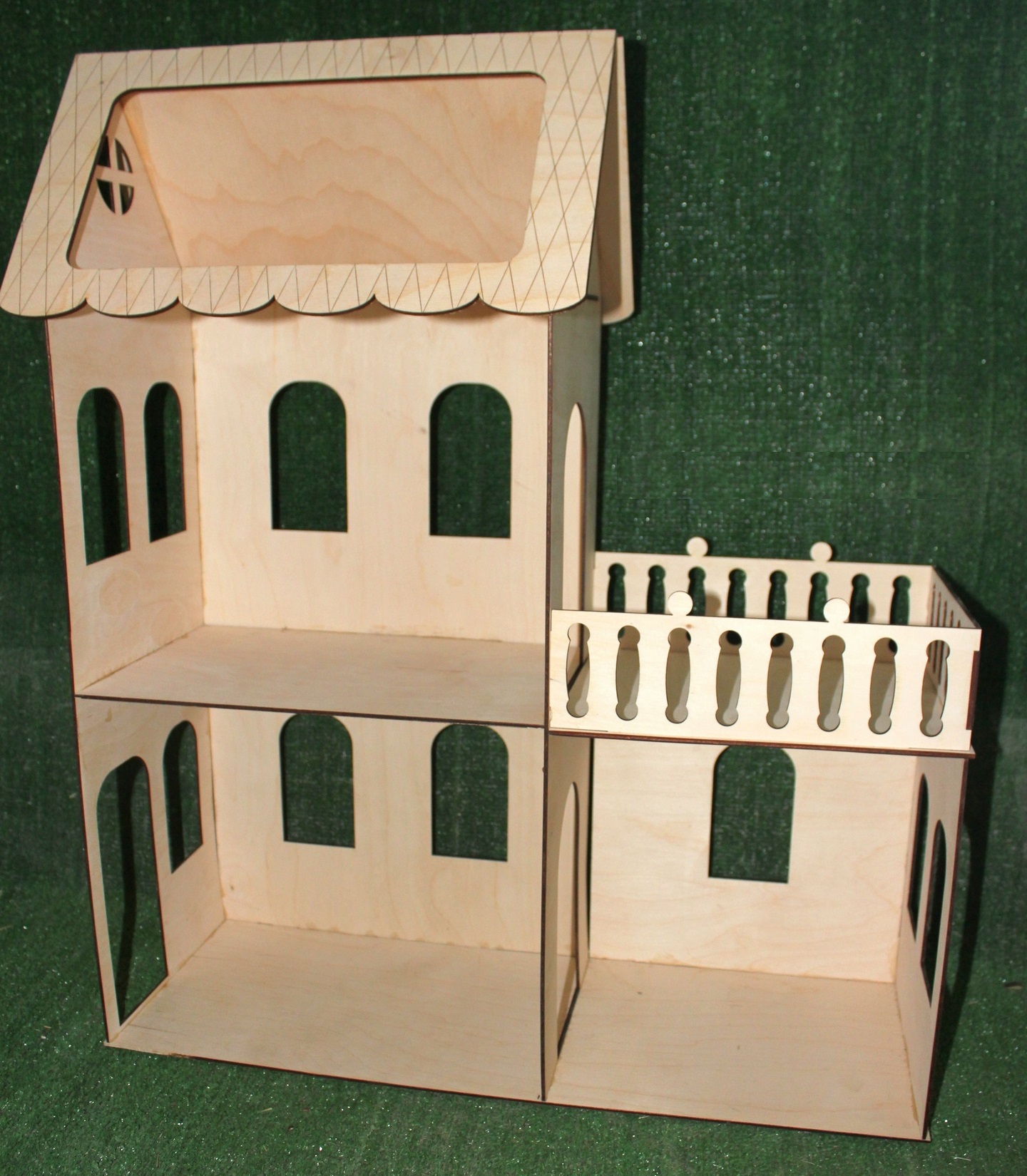 Kit de casa de muñecas en miniatura simple cortada con láser de 3 mm