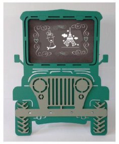 Laser Cut Jeep Picture Frame Free Vector