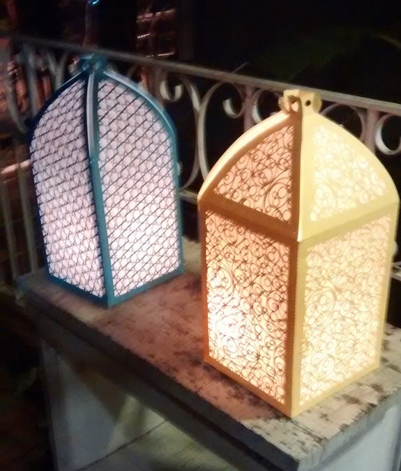 Лазерная резка бумажного фонаря в стиле арабеск
