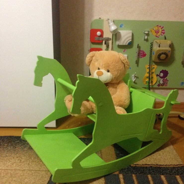 Chaise de cheval à bascule pour bébé enfant découpée au laser 10 mm