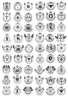 Heraldic Element Collection Free Vector