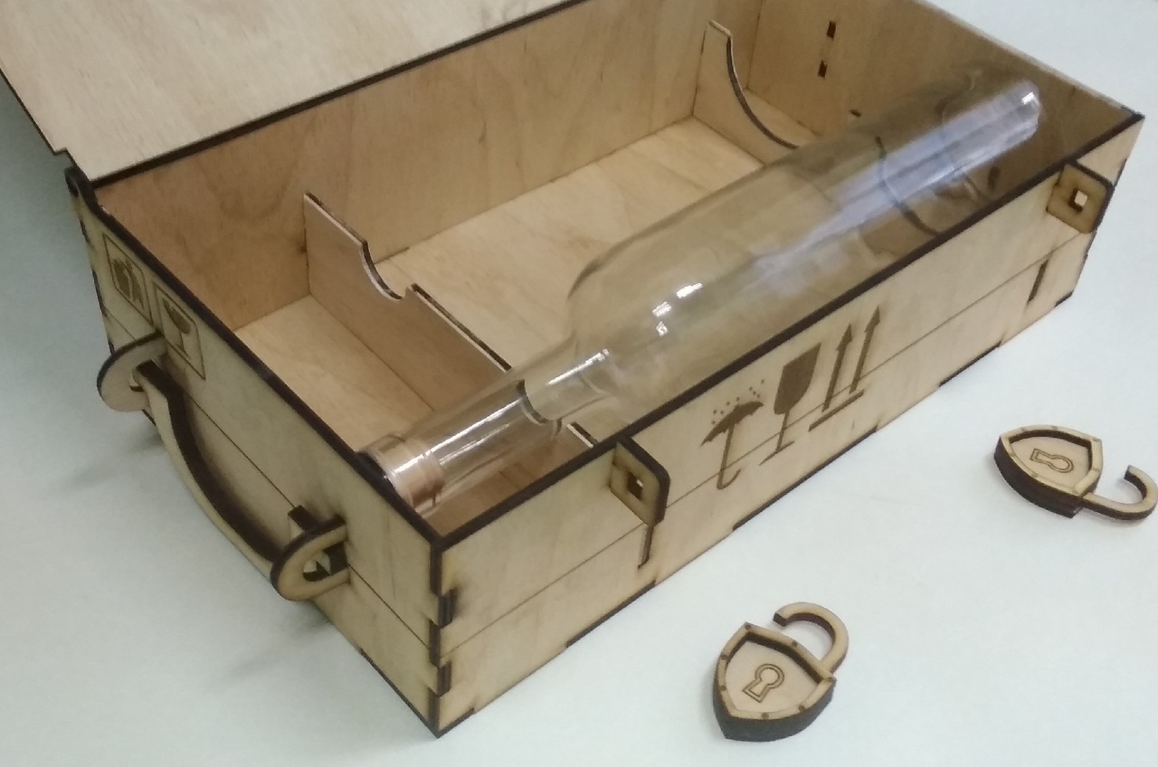 Laser Cut Military Ammo Crate Style Wooden Wine Box Free Vector