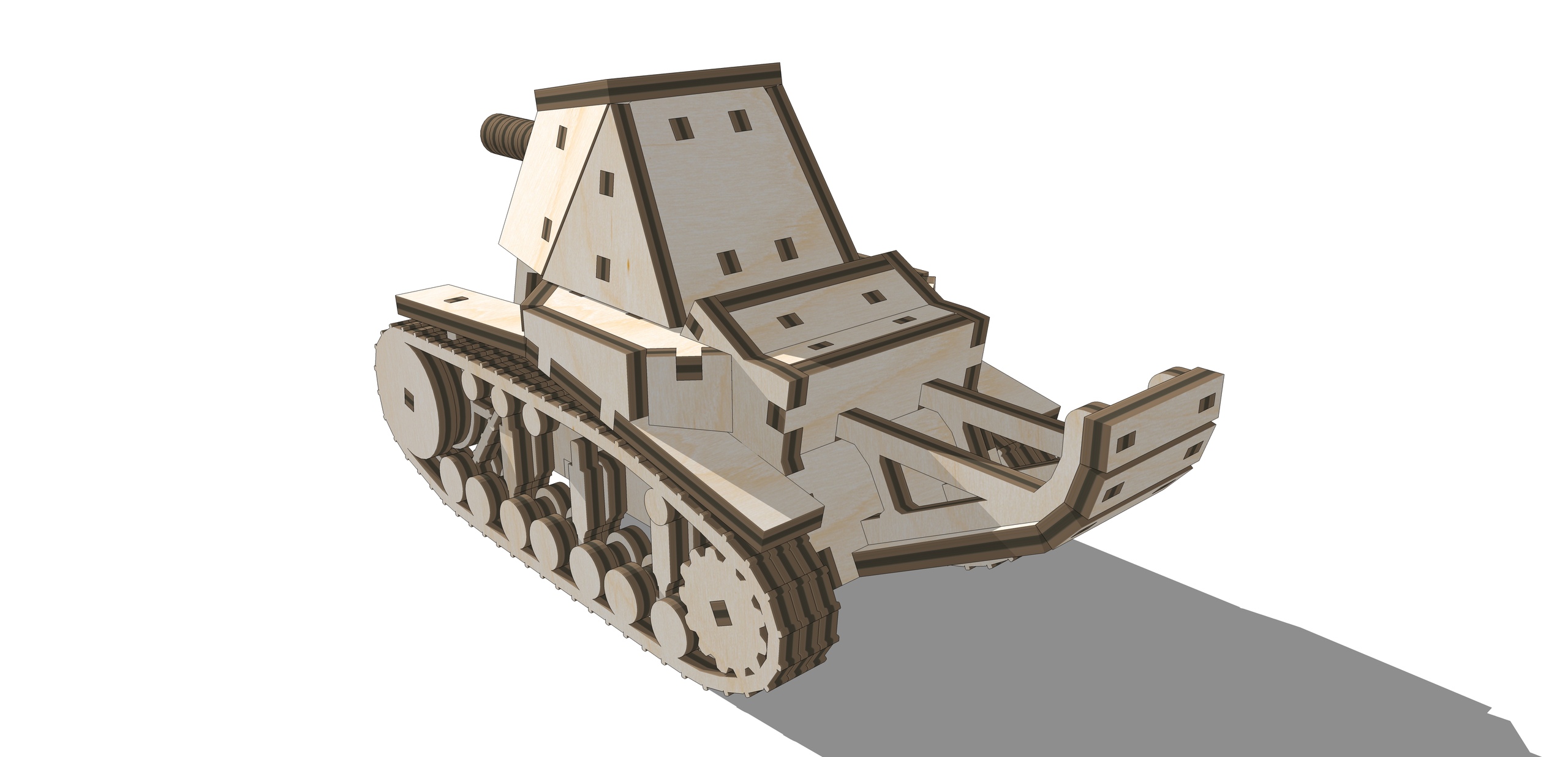 Laser Cut Tank SU-18 Wooden 3D Puzzle Free Vector