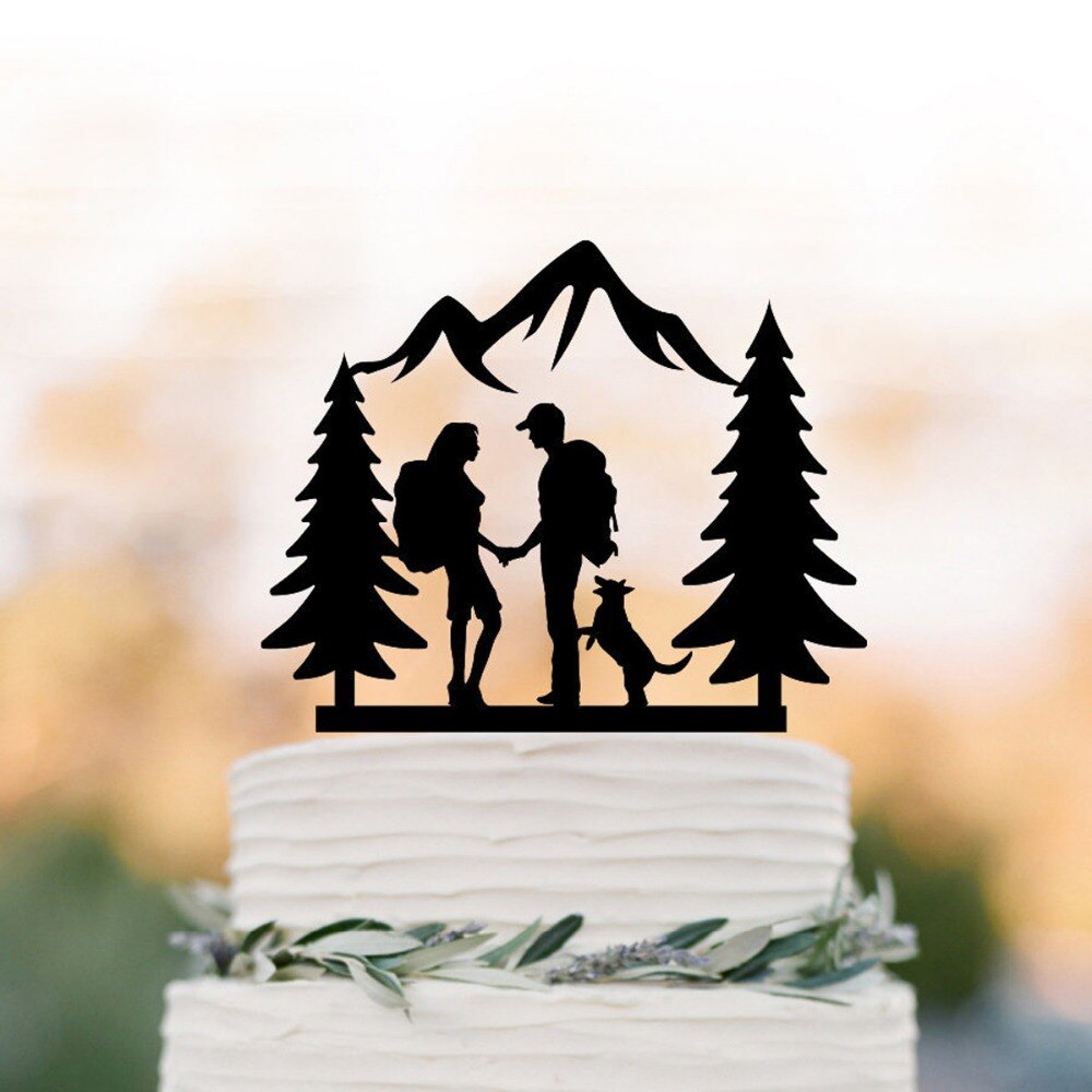 Topo de bolo de casal de casamento com corte a laser