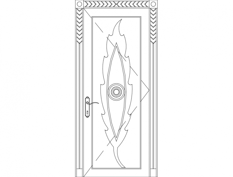Файл dxf резной деревянной двери