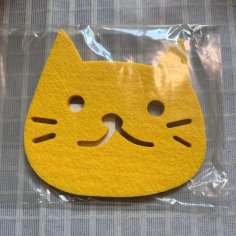 Laser Cut Cat Face Felt Coaster