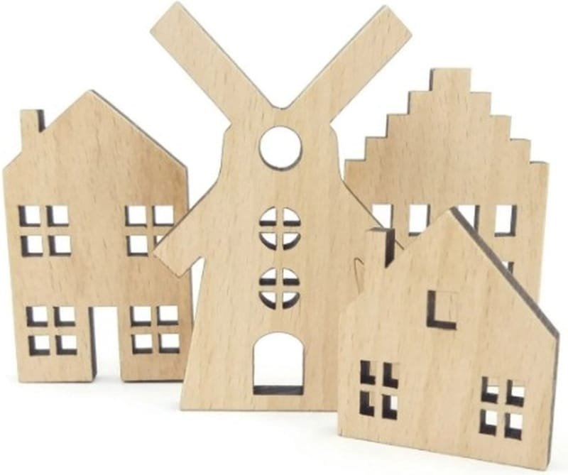 Laser Cut Wooden Mini Houses