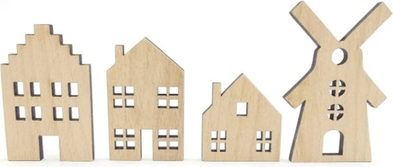 Laser Cut Wooden Mini Houses