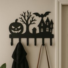 Laser Cut Halloween Metal Coat Rack Wall Mount Hanger Key Holder