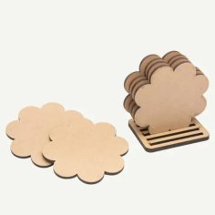 Laser Cut Flower Shape Coasters for Painting Resin Art