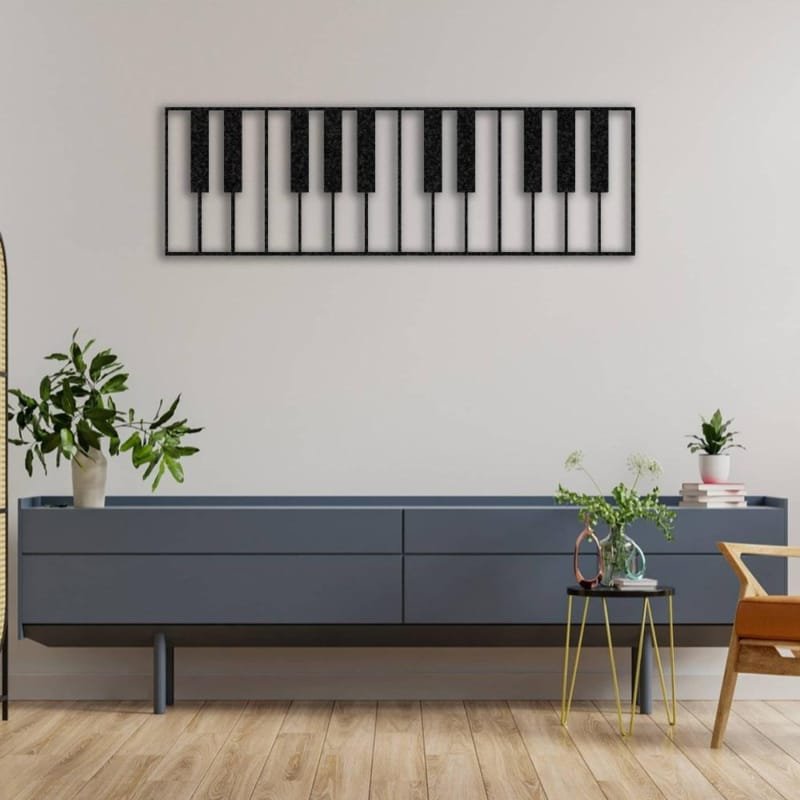 Laser Cut Piano Keys Metal Wall Art Modern Music Studio Decor