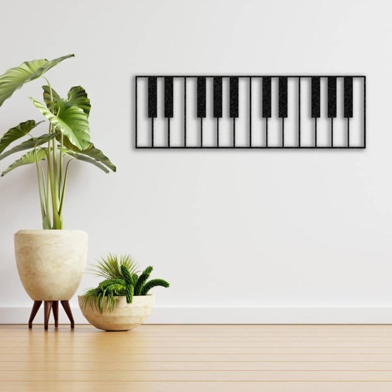 Laser Cut Piano Keys Metal Wall Art Modern Music Studio Decor