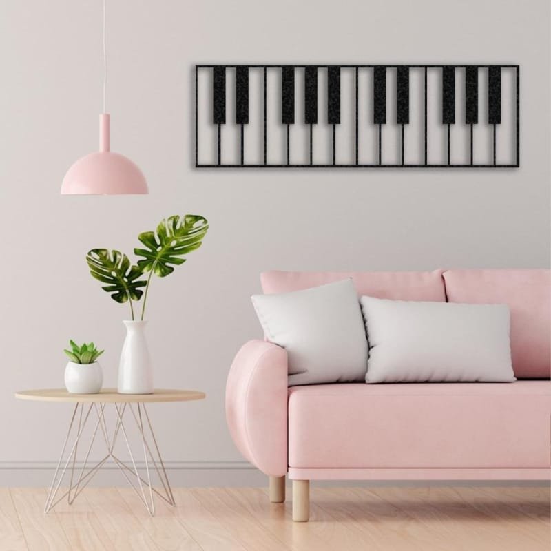 Laser Cut Piano Keys Metal Wall Art Modern Music Studio Decor