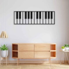 Laser Cut Piano Keys Metal Wall Art Modern Music Studio Decor