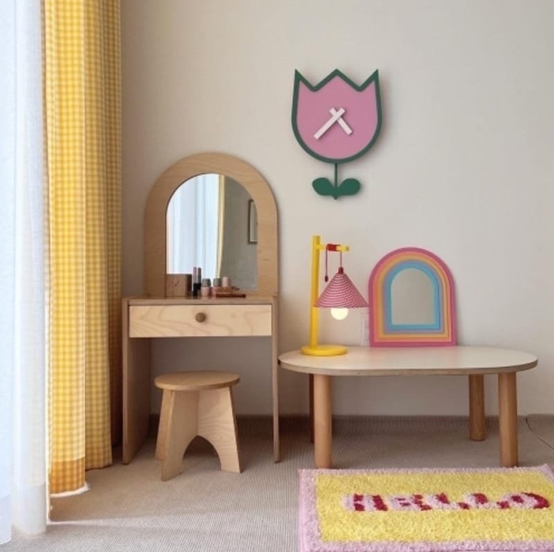 Laser Cut Daisy Tulip Wall Clock Modern Decor