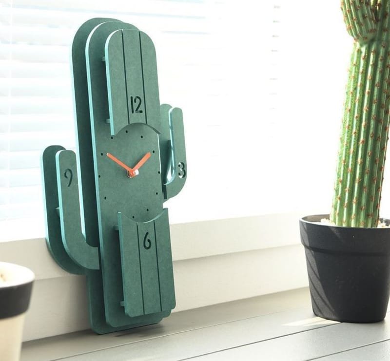 Laser Cut Cactus Decorative Wall Clock