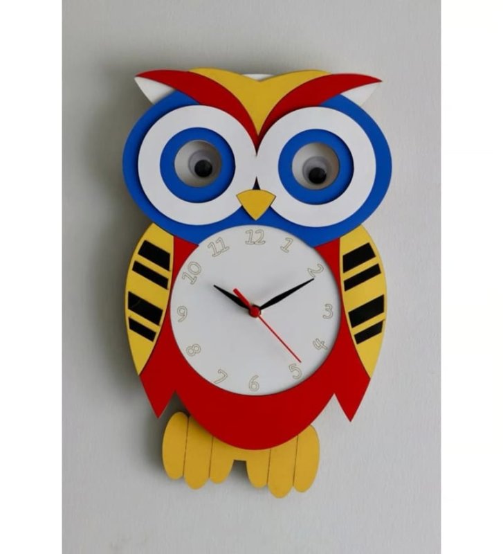 Laser Cut Owl Swinging Pendulum Wall Clock